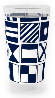 Outdoor Pint Glasses: Sailing Flags - Navy Blue Outdoor Pint Glass, Blue