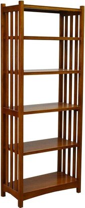 Crafters and Weavers Mission Spindle Side 5 Shelf Bookcase - Michael's Cherry