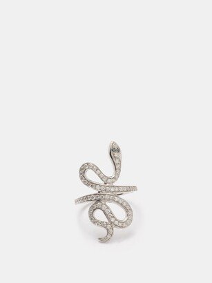 Slither Snake Diamond & 18kt White-gold Ring