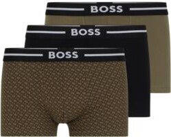 Triple-pack of logo-waistband trunks in stretch cotton