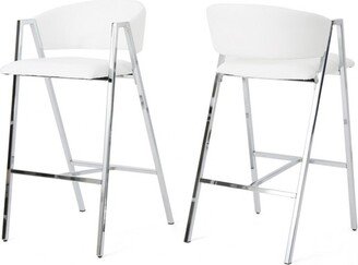 Set of 2 Marlon Modern Barstool Ivory White