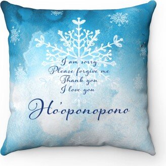 Ho'oponopono Prayer, Hooponopono Blue Pillow, Hawaiian Ho'oponopono, Healing Positive Pillow