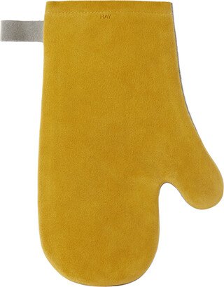 Yellow & Grey Suede Oven Mitt