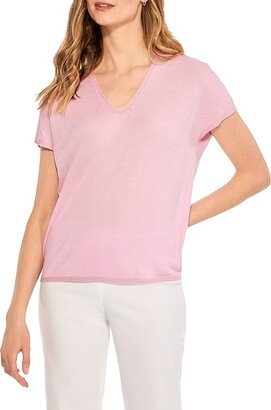 Relaxed V Sweater Tee (Pink Hue) Women's Sweater