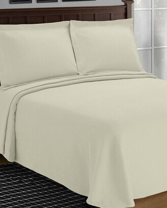 Jacquard Matelasse Diamond Solitaire 3Pc Cotton Bedspread Set