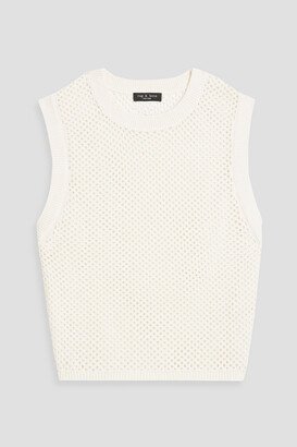 Carson pointelle-knit cotton and cashmere-blend vest