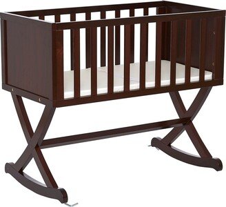 Solid Wood Rocking Baby Glider Cradle with Crib Mattress