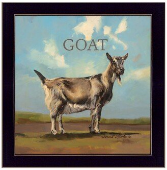 Gracey the Goat by Bonnie Mohr, Ready to hang Framed Print, Black Frame, 14 x 14