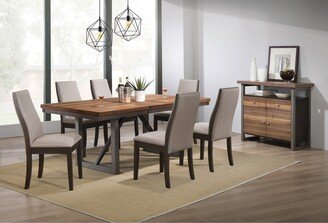 CDecor Holloway Natural Walnut and Grey 5-piece Dining Set