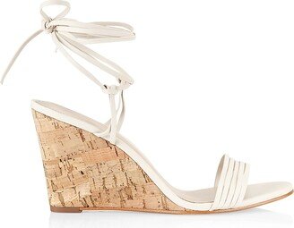 COLLECTION Lace-Up Cork Wedge Sandals