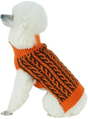 'Harmonious' Dual Color Weaved Heavy Cable Knitted Fashion Designer Dog Sweater