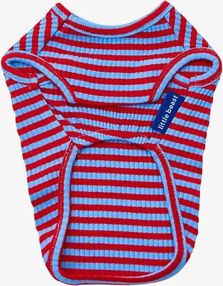 Little Beast Bff Stripe-pattern Brand-embroidered Stretch-cotton Tank top