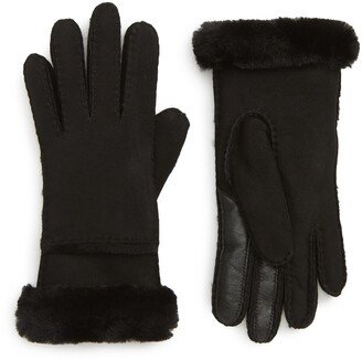 Seamed Touchscreen Compatible Genuine Shearling Lined Gloves