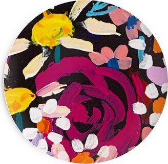 Salad Plates: Summer Soiree Floral - Black Salad Plate, Multicolor