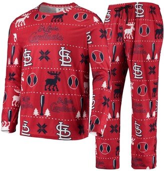 Foco Men's Red St. Louis Cardinals Ugly Pajama Set