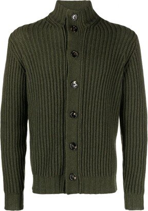 High-Neck Cashmere Cardigan