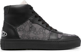 Orb-print high-top sneakers