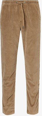 ens Cappucino Corduroy-textured Drawstring-waist Stretch-cotton Jogging Bottoms