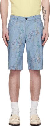 Viktor&Rolf Mister Mister Blue Floral Denim Shorts