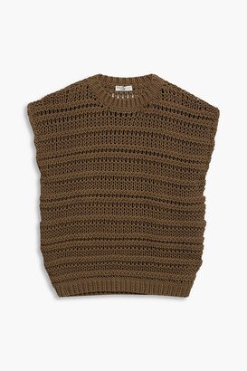 Open-knit cotton-blend sweater