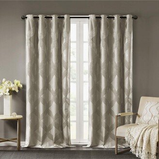 Gracie Mills Bentley Ogee Knitted Jacquard Total Blackout Curtain Panel - 50x108