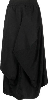 Jacquard Draped Maxi Skirt-AA