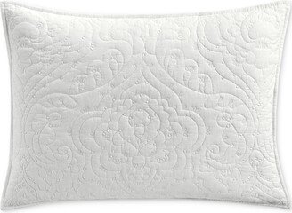 Sculpted Paisley Embroidered Cotton Pillow Sham, King, Created for Macy's