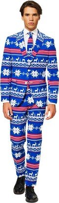 OppoSuit Men' Chritma Suit - The Rudolph - Blue - Size: US 50