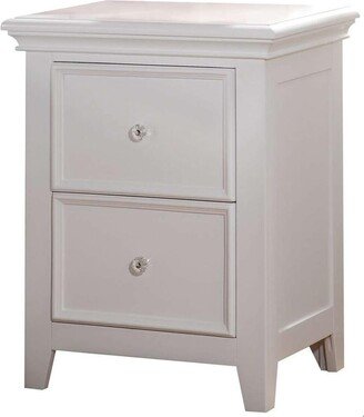 Nightstand with 2 Drawers in White