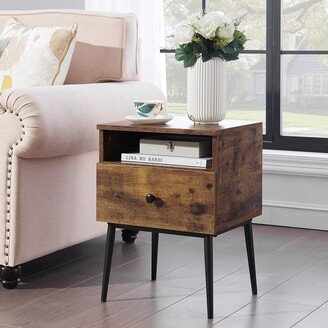 Modern 1-Drawer Wood Nightstand