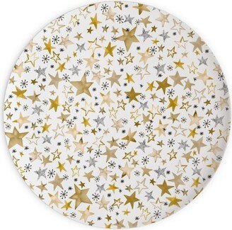 Plates: Winter Stars Christmas - Gold Plates, 10X10, Yellow