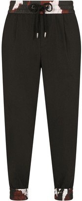 Pattern-Trim Track Pants