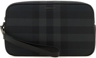 Check-Pattern Zip-Around Pouch