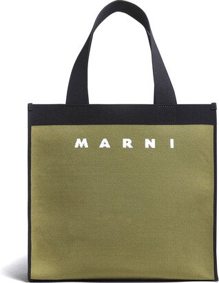 Green And Black Jacquard Shopping Bag