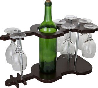 Three Star Guitar Shaped Bottle and Glasses Holder