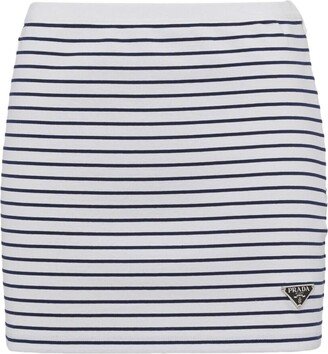 Striped Jersey Mini Skirt