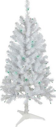 Northlight 4' Pre-Lit White Artificial Christmas Tree, Green Lights