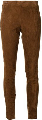 Slim-Cut Suede Trousers