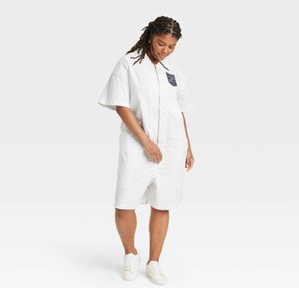 Houston White Adult Short Sleeve Flight Suit - White