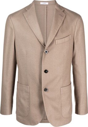 Single-Breasted Wool-Blend Blazer-AF