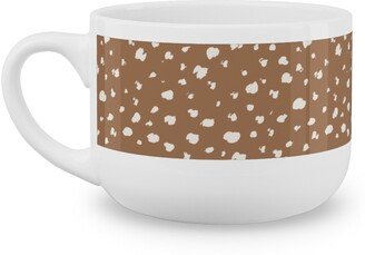 Mugs: Fawn Spots - Dark Latte Mug, White, 25Oz, Brown