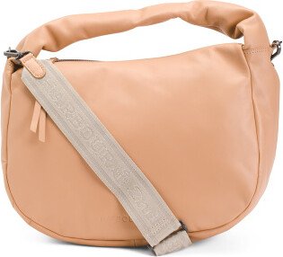 Leather Large Padded Hobo Handbag With Guitar Strap for Women