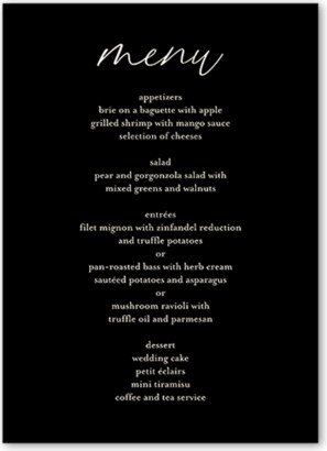 Wedding Menu Cards: Finally Time Wedding Menu, Black, 5X7 Flat Menu, Matte, Signature Smooth Cardstock, Square