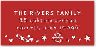 Address Labels: Tiny Details Address Label, Red, Address Label, Matte