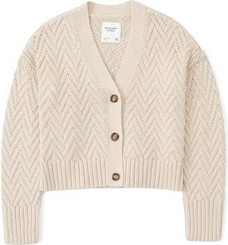 Herringbone Stitch Cardigan (Cement) Women's Clothing