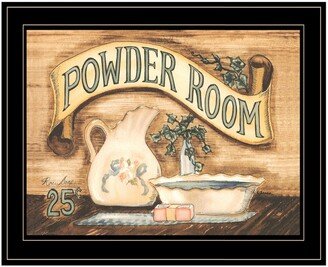 Powder Room by Becca Barton, Ready to hang Framed Print, Black Frame, 13