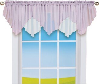 Collections Etc Double-Layered Two Tone Rod Pocket Sheer Window Valance