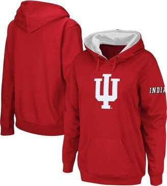 Stadium Athletic Women's Crimson Indiana Hoosiers Team Big Logo Pullover Hoodie