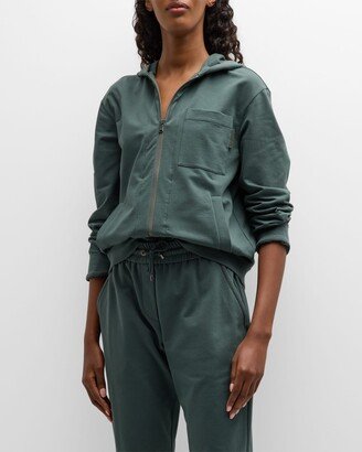 Cotton Spa Zip-Front Hoodie