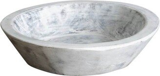 Farmhouse & Coastal Home Style Small Found Vintage/Antique Distressed White Decorative Dough Bowl